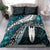 New Zealand Aotearoa Bedding Set Maori Hei Rehua Paua Shell Glitter Green