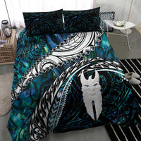 New Zealand Aotearoa Bedding Set Maori Hei Rehua Paua Shell Glitter Green