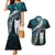 New Zealand Aotearoa Couples Matching Mermaid Dress and Hawaiian Shirt Maori Hei Rehua Paua Shell Glitter Green