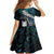 New Zealand Aotearoa Family Matching Off Shoulder Maxi Dress and Hawaiian Shirt Maori Hei Rehua Paua Shell Glitter Green