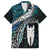 New Zealand Aotearoa Family Matching Puletasi and Hawaiian Shirt Maori Hei Rehua Paua Shell Glitter Green