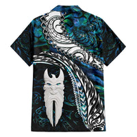 New Zealand Aotearoa Family Matching Short Sleeve Bodycon Dress and Hawaiian Shirt Maori Hei Rehua Paua Shell Glitter Green LT05 - Polynesian Pride