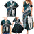 New Zealand Aotearoa Family Matching Summer Maxi Dress and Hawaiian Shirt Maori Hei Rehua Paua Shell Glitter Green