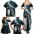 New Zealand Aotearoa Family Matching Summer Maxi Dress and Hawaiian Shirt Maori Hei Rehua Paua Shell Glitter Green