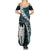 New Zealand Aotearoa Family Matching Summer Maxi Dress and Hawaiian Shirt Maori Hei Rehua Paua Shell Glitter Green