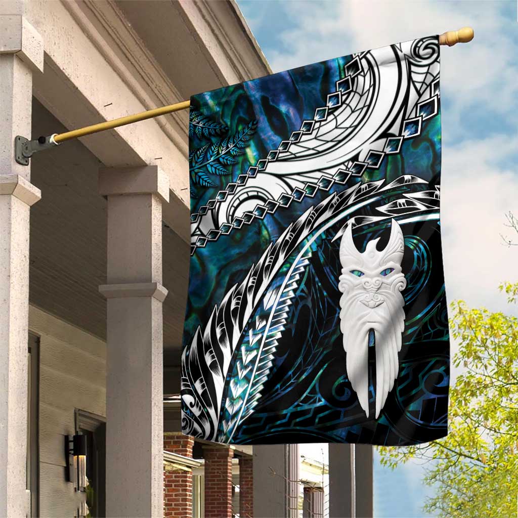New Zealand Aotearoa Garden Flag Maori Hei Rehua Paua Shell Glitter Green LT05 House Flag Green - Polynesian Pride