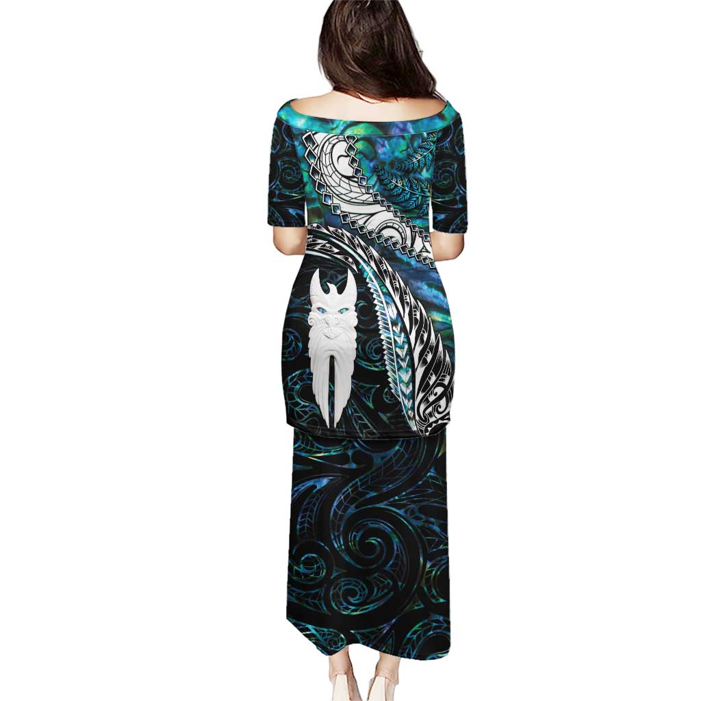 New Zealand Aotearoa Puletasi Maori Hei Rehua Paua Shell Glitter Green LT05 - Polynesian Pride