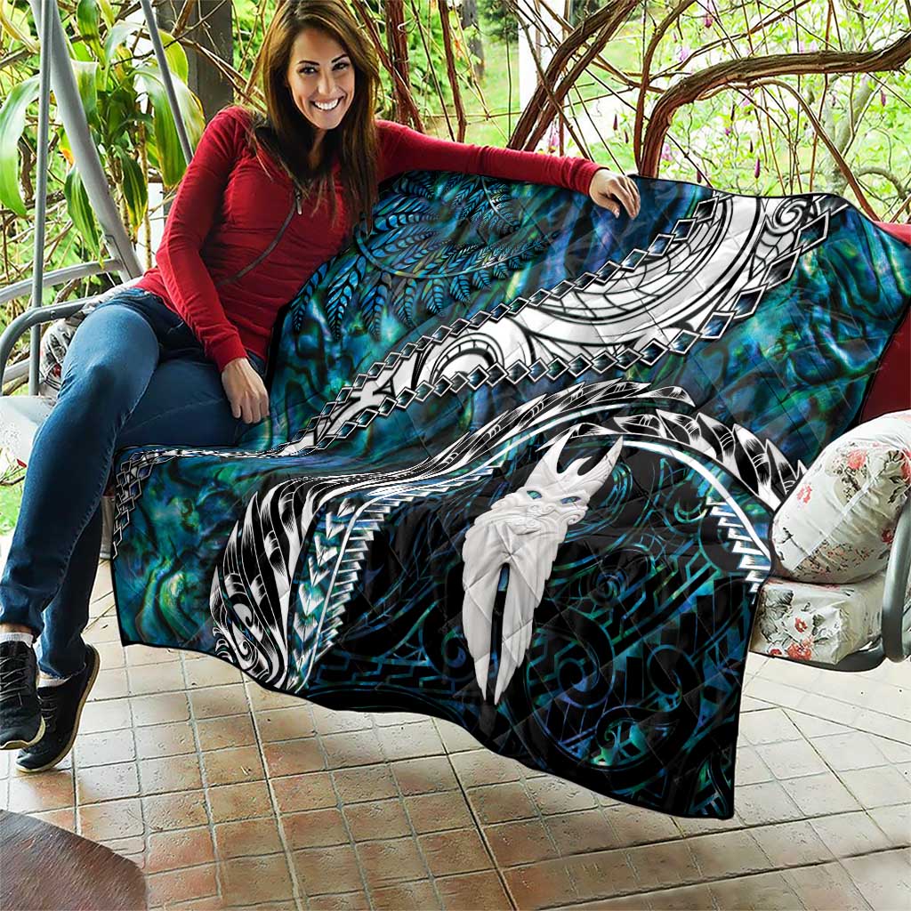 New Zealand Aotearoa Quilt Maori Hei Rehua Paua Shell Glitter Green
