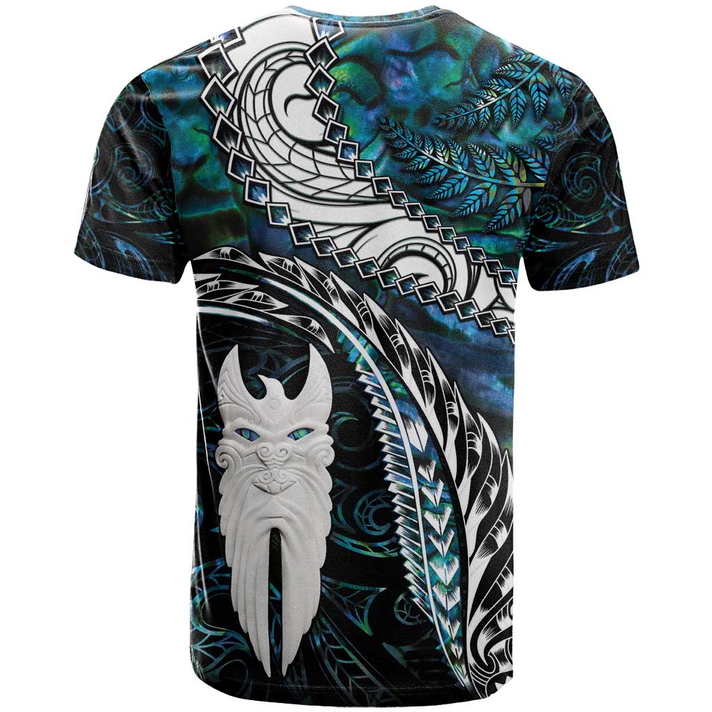 New Zealand Aotearoa T Shirt Maori Hei Rehua Paua Shell Glitter Green