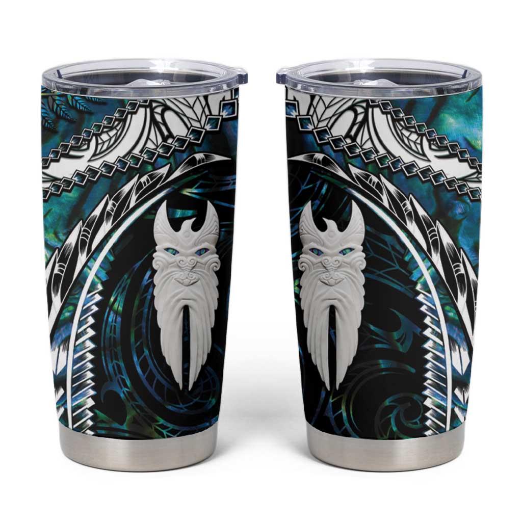 New Zealand Aotearoa Tumbler Cup Maori Hei Rehua Paua Shell Glitter Green LT05 Green - Polynesian Pride