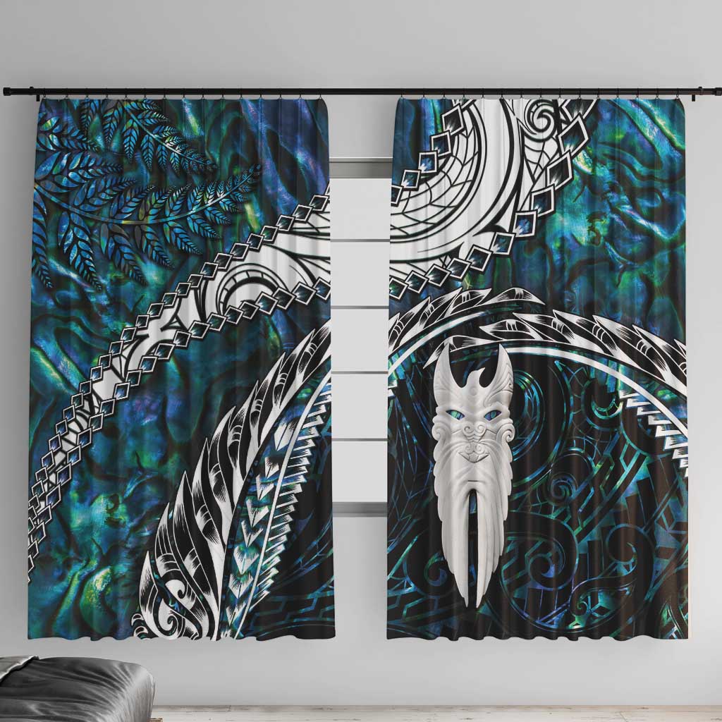 New Zealand Aotearoa Window Curtain Maori Hei Rehua Paua Shell Glitter Green