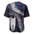 New Zealand Aotearoa Baseball Jersey Maori Hei Rehua Paua Shell Glitter Purple