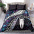 New Zealand Aotearoa Bedding Set Maori Hei Rehua Paua Shell Glitter Purple