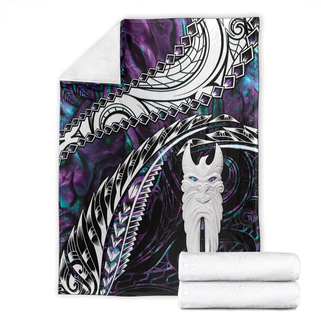 New Zealand Aotearoa Blanket Maori Hei Rehua Paua Shell Glitter Purple LT05 - Polynesian Pride