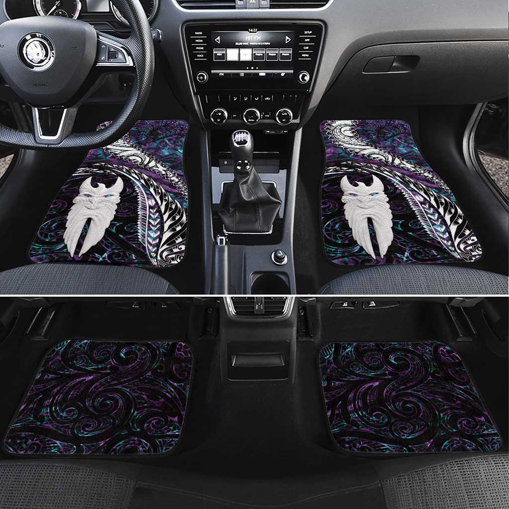 New Zealand Aotearoa Car Mats Maori Hei Rehua Paua Shell Glitter Purple LT05 Set 4pcs Purple - Polynesian Pride