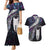 New Zealand Aotearoa Couples Matching Mermaid Dress and Hawaiian Shirt Maori Hei Rehua Paua Shell Glitter Purple