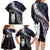 New Zealand Aotearoa Family Matching Long Sleeve Bodycon Dress and Hawaiian Shirt Maori Hei Rehua Paua Shell Glitter Purple