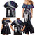 New Zealand Aotearoa Family Matching Mermaid Dress and Hawaiian Shirt Maori Hei Rehua Paua Shell Glitter Purple