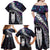 New Zealand Aotearoa Family Matching Off Shoulder Maxi Dress and Hawaiian Shirt Maori Hei Rehua Paua Shell Glitter Purple