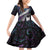 New Zealand Aotearoa Family Matching Off Shoulder Short Dress and Hawaiian Shirt Maori Hei Rehua Paua Shell Glitter Purple