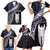 New Zealand Aotearoa Family Matching Short Sleeve Bodycon Dress and Hawaiian Shirt Maori Hei Rehua Paua Shell Glitter Purple