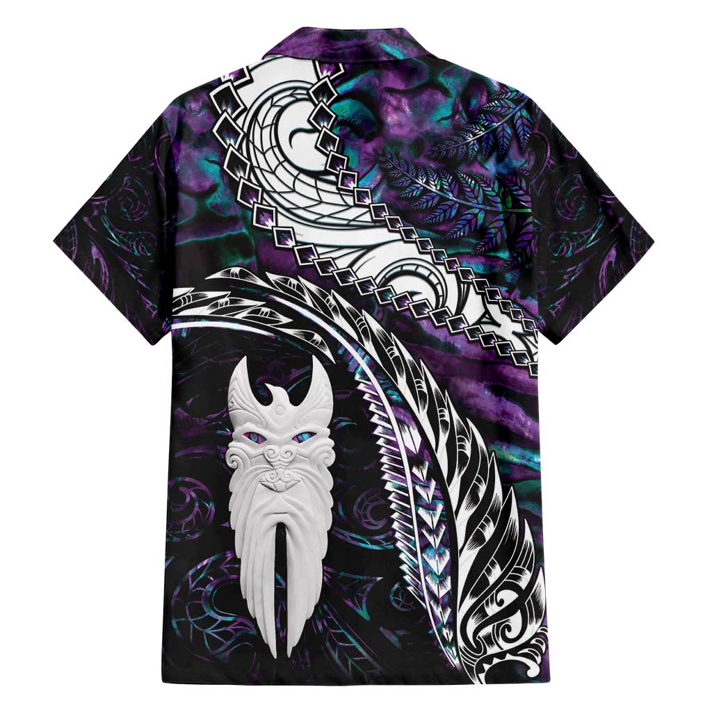 New Zealand Aotearoa Family Matching Summer Maxi Dress and Hawaiian Shirt Maori Hei Rehua Paua Shell Glitter Purple