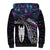 New Zealand Aotearoa Sherpa Hoodie Maori Hei Rehua Paua Shell Glitter Purple