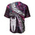 New Zealand Aotearoa Baseball Jersey Maori Hei Rehua Paua Shell Glitter Pink