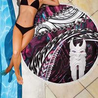 New Zealand Aotearoa Beach Blanket Maori Hei Rehua Paua Shell Glitter Pink LT05 - Polynesian Pride
