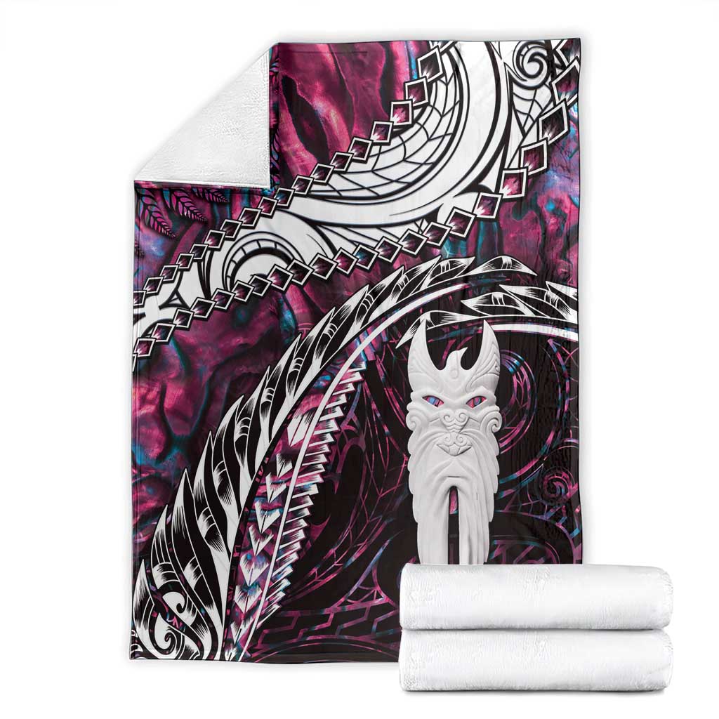 New Zealand Aotearoa Blanket Maori Hei Rehua Paua Shell Glitter Pink LT05 - Polynesian Pride