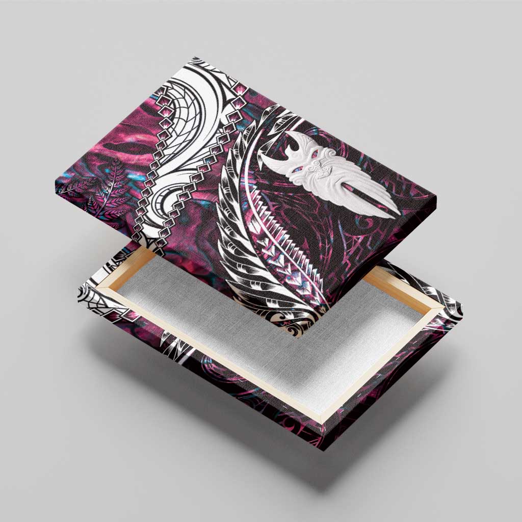 New Zealand Aotearoa Canvas Wall Art Maori Hei Rehua Paua Shell Glitter Pink LT05 - Polynesian Pride