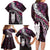 New Zealand Aotearoa Family Matching Long Sleeve Bodycon Dress and Hawaiian Shirt Maori Hei Rehua Paua Shell Glitter Pink