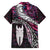 New Zealand Aotearoa Family Matching Off Shoulder Maxi Dress and Hawaiian Shirt Maori Hei Rehua Paua Shell Glitter Pink