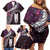 New Zealand Aotearoa Family Matching Off Shoulder Short Dress and Hawaiian Shirt Maori Hei Rehua Paua Shell Glitter Pink