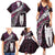 New Zealand Aotearoa Family Matching Summer Maxi Dress and Hawaiian Shirt Maori Hei Rehua Paua Shell Glitter Pink