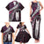 New Zealand Aotearoa Family Matching Tank Maxi Dress and Hawaiian Shirt Maori Hei Rehua Paua Shell Glitter Pink