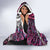 New Zealand Aotearoa Hooded Blanket Maori Hei Rehua Paua Shell Glitter Pink