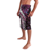 New Zealand Aotearoa Lavalava Maori Hei Rehua Paua Shell Glitter Pink LT05 - Polynesian Pride