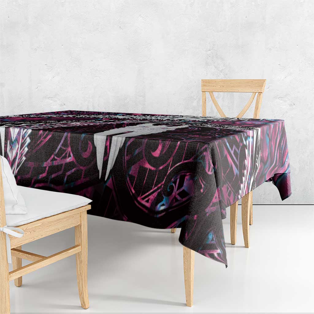 New Zealand Aotearoa Tablecloth Maori Hei Rehua Paua Shell Glitter Pink LT05 - Polynesian Pride