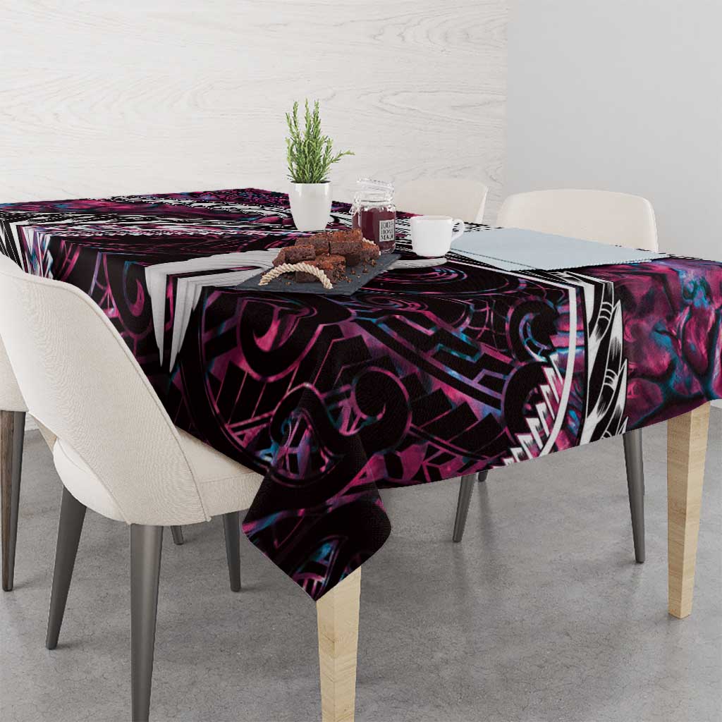 New Zealand Aotearoa Tablecloth Maori Hei Rehua Paua Shell Glitter Pink LT05 - Polynesian Pride