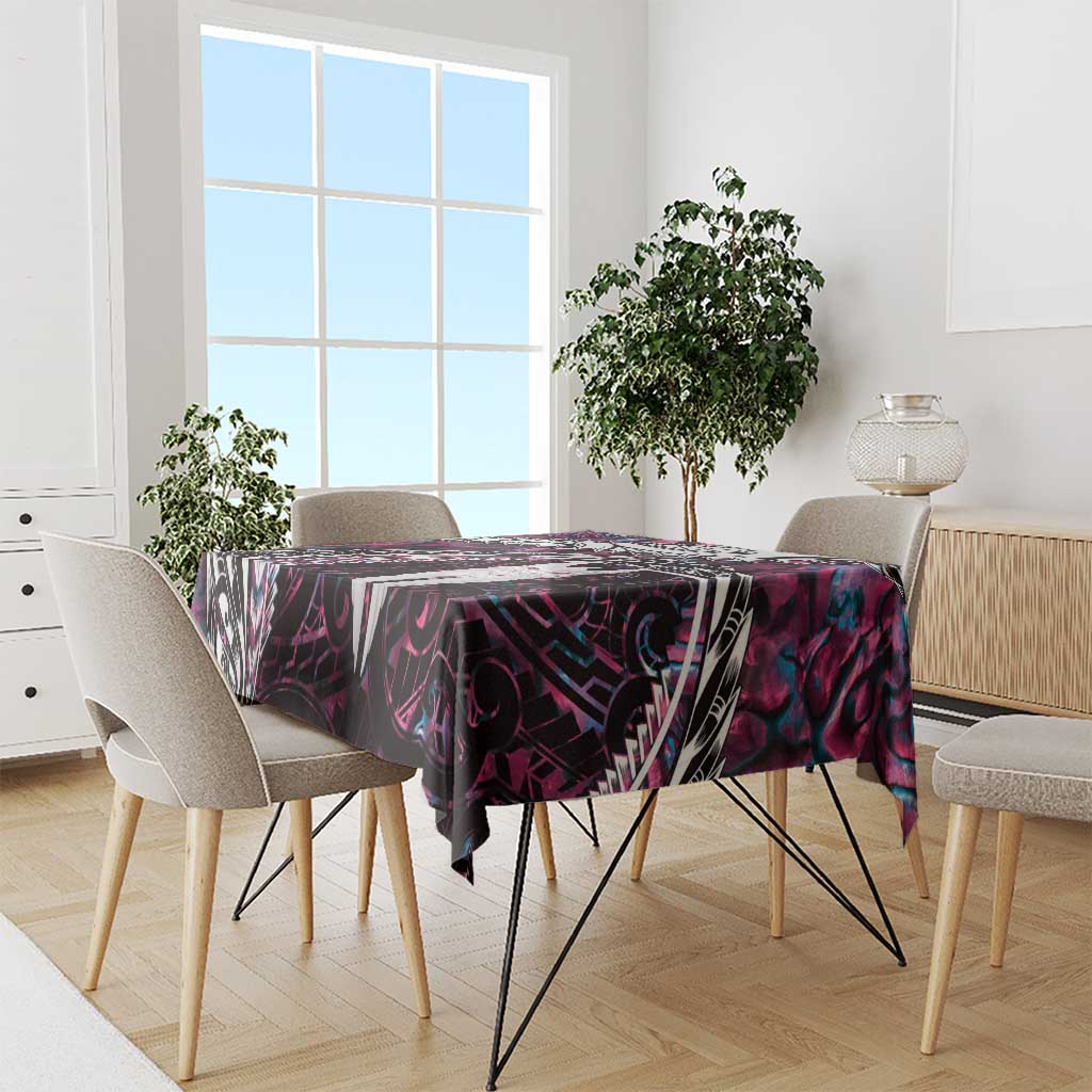 New Zealand Aotearoa Tablecloth Maori Hei Rehua Paua Shell Glitter Pink LT05 - Polynesian Pride