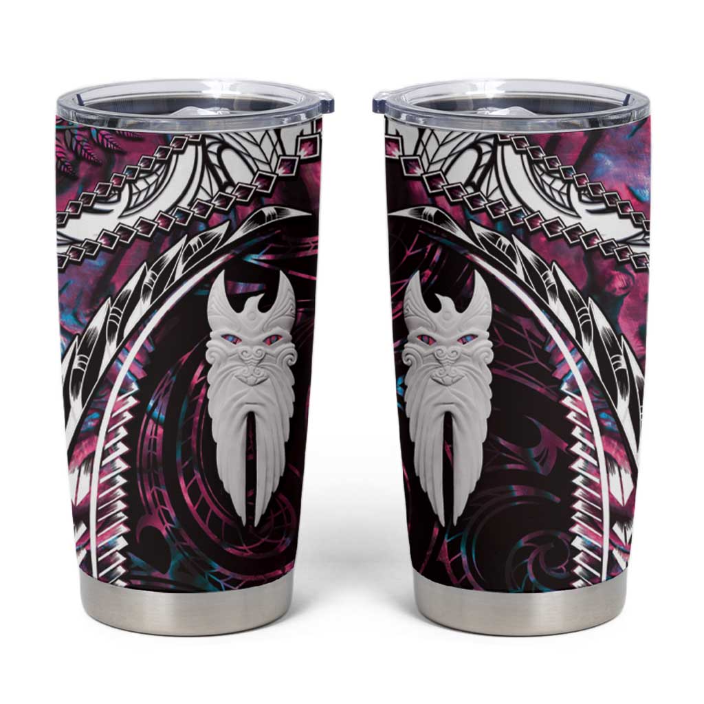 New Zealand Aotearoa Tumbler Cup Maori Hei Rehua Paua Shell Glitter Pink LT05 Pink - Polynesian Pride