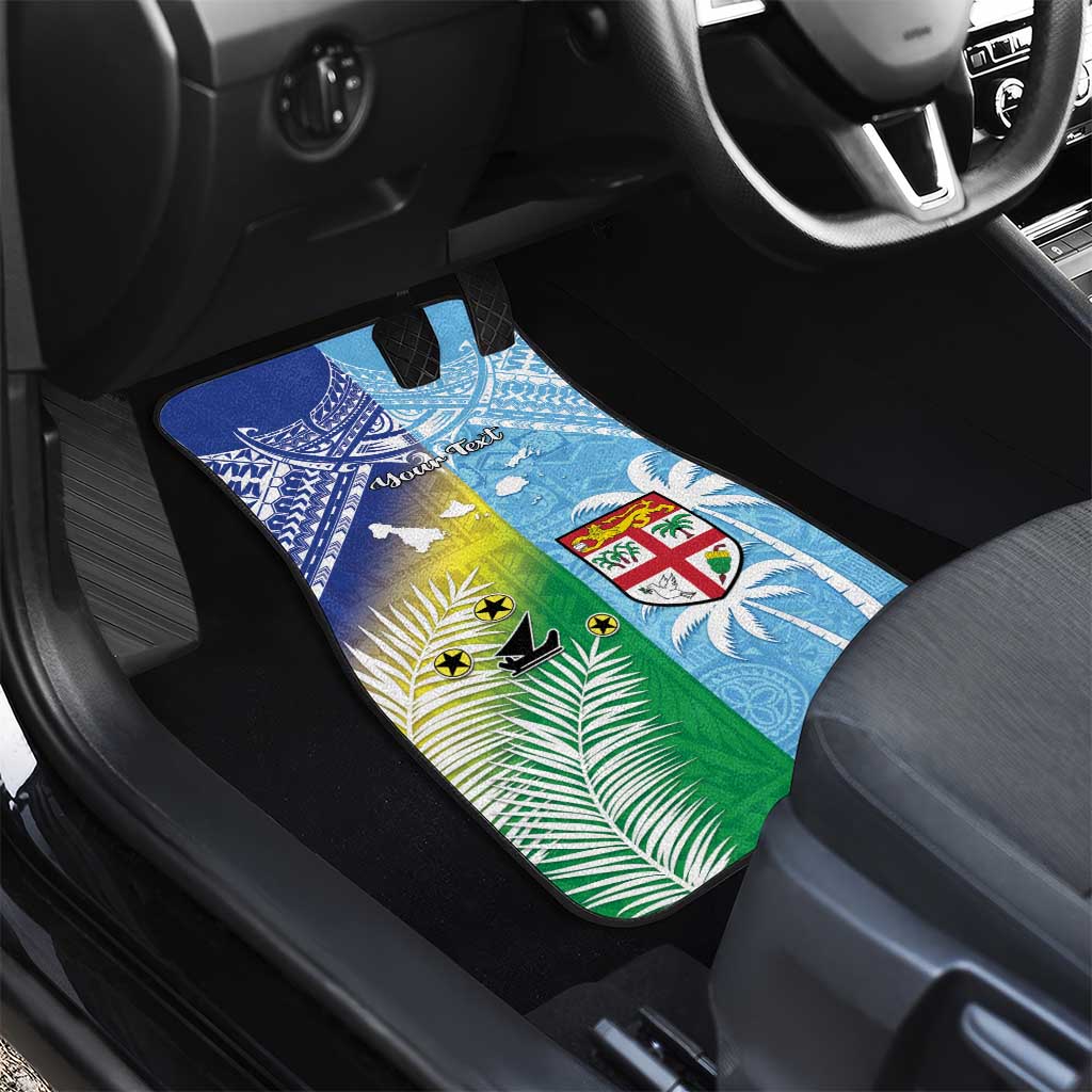 Happy Malampa Fiji Day Car Mats Half Mix Style LT05 - Polynesian Pride