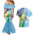 Personalised Happy Malampa Fiji Day Couples Matching Mermaid Dress and Hawaiian Shirt Half Mix Style