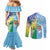 Personalised Happy Malampa Fiji Day Couples Matching Mermaid Dress and Long Sleeve Button Shirt Half Mix Style