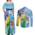 Personalised Happy Malampa Fiji Day Couples Matching Off Shoulder Maxi Dress and Long Sleeve Button Shirt Half Mix Style