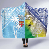 Happy Malampa Fiji Day Hooded Blanket Half Mix Style LT05 One Size Blue - Polynesian Pride