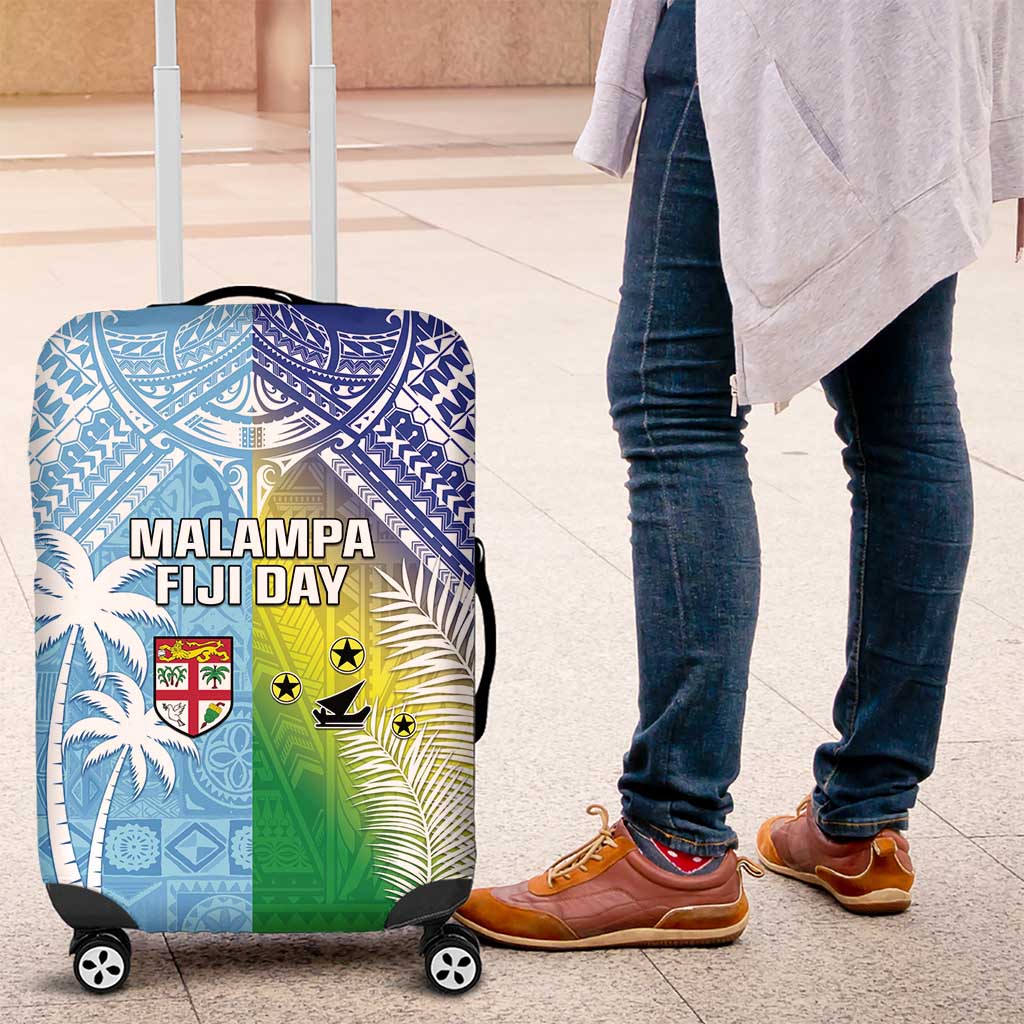 Happy Malampa Fiji Day Luggage Cover Half Mix Style