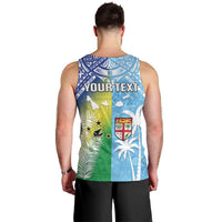 Personalised Happy Malampa Fiji Day Men Tank Top Half Mix Style LT05 - Polynesian Pride