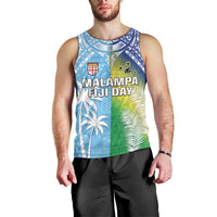 Personalised Happy Malampa Fiji Day Men Tank Top Half Mix Style LT05 - Polynesian Pride